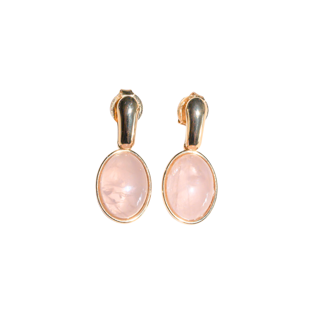 Rose Quartz Drop Earrings - ISABEL LEON LLC