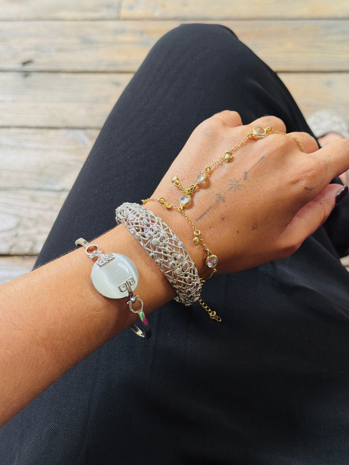 Selenite Silver Bracelet