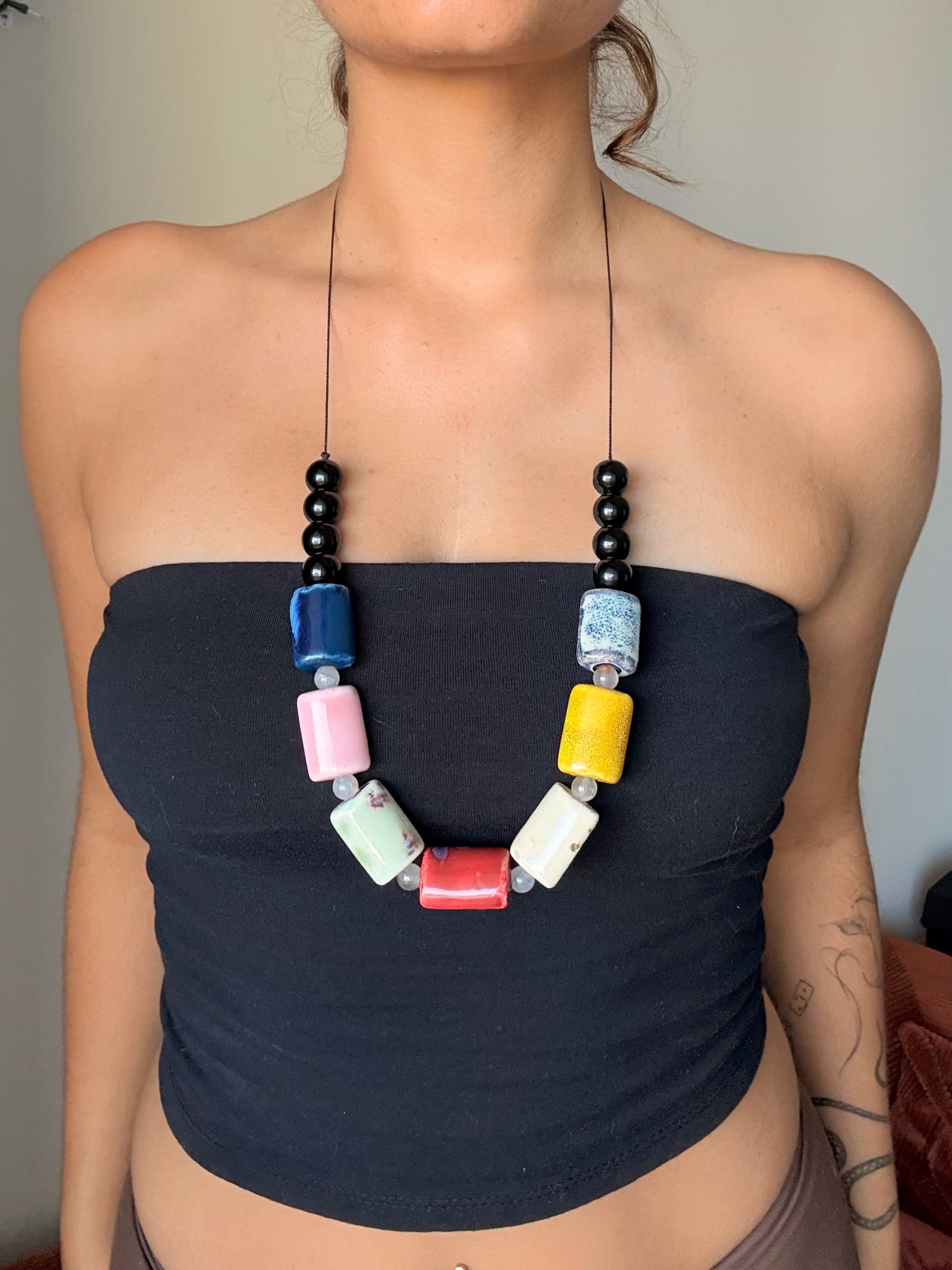 Chunky Adjustable Ceramic Necklace