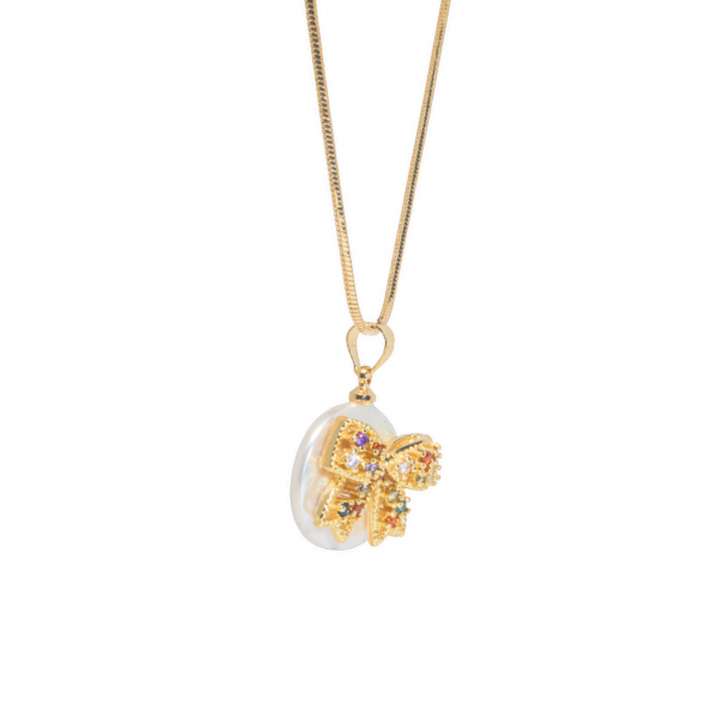 Mini Bow Pendant Necklace - ISABEL LEON LLC